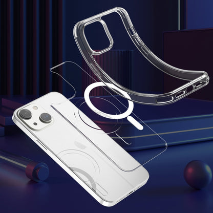 For iPhone 14 Magsafe Magnetic Airbag Shockproof TPU + PC Phone Case(Transparent White) by buy2fix