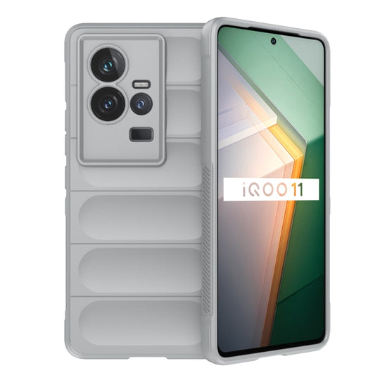 For vivo iQOO 11 5G Magic Shield TPU + Flannel Phone Case(Grey)