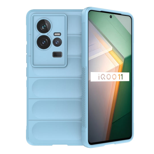 For vivo iQOO 11 5G Magic Shield TPU + Flannel Phone Case(Light Blue)