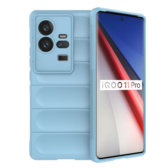 For vivo iQOO 11 Pro 5G Magic Shield TPU + Flannel Phone Case(Light Blue)