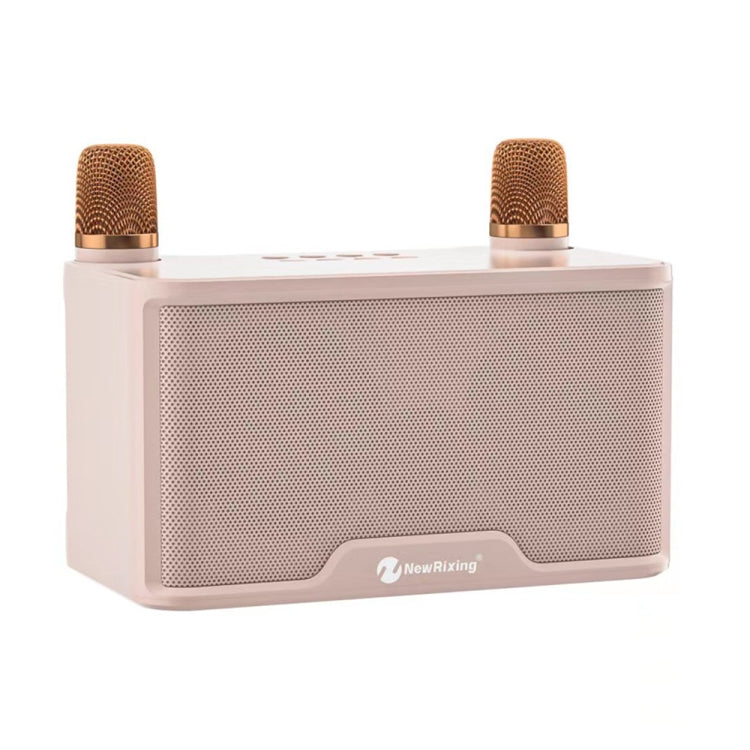 NewRixing NR8088 Wireless Microphone TWS Handheld Noise Reduction Smart Bluetooth Speaker(Creamy White) - Desktop Speaker by NewRixing | Online Shopping UK | buy2fix