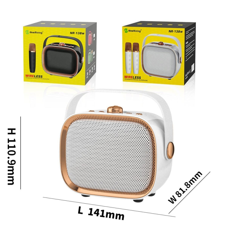 NewRixing NR138W Wireless Microphone TWS Handheld Noise Reduction Portable Smart Bluetooth Speaker(Green) - Desktop Speaker by NewRixing | Online Shopping UK | buy2fix