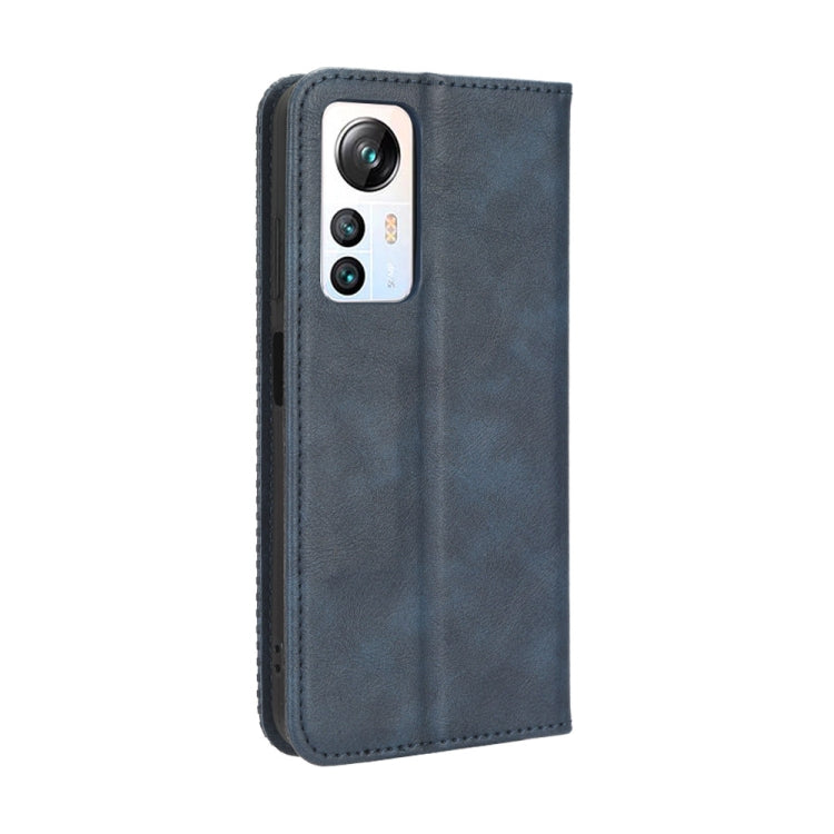 For Blackview A85 Magnetic Buckle Retro Texture Leather Phone Case(Blue) by buy2fix