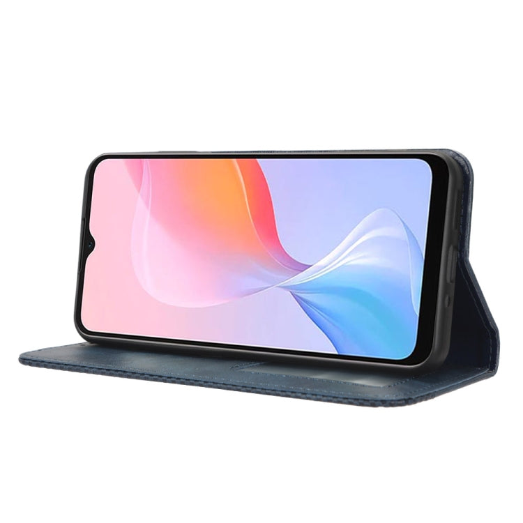 For Blackview A85 Magnetic Buckle Retro Texture Leather Phone Case(Blue) by buy2fix