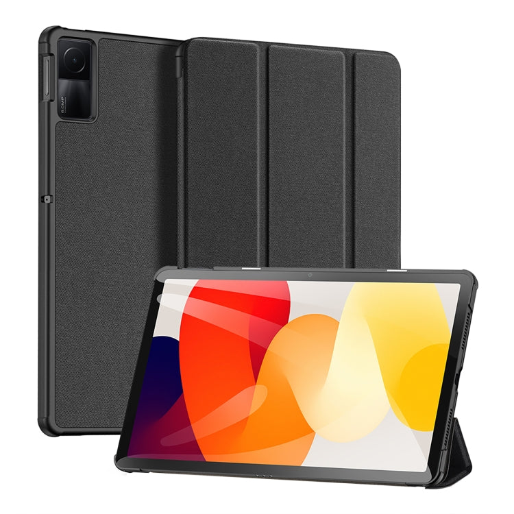 For Xiaomi Redmi Pad SE DUX DUCIS Domo Series Magnetic Flip Leather Tablet Case(Black) by DUX DUCIS