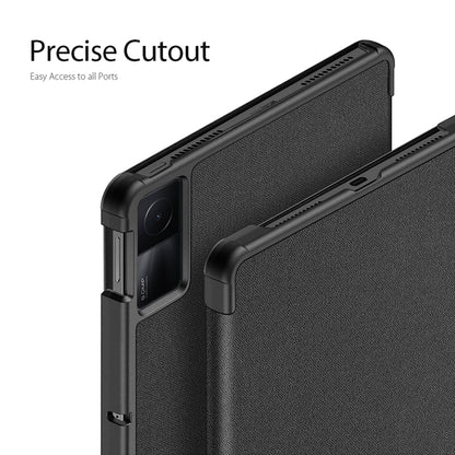 For Xiaomi Redmi Pad SE DUX DUCIS Domo Series Magnetic Flip Leather Tablet Case(Black) by DUX DUCIS