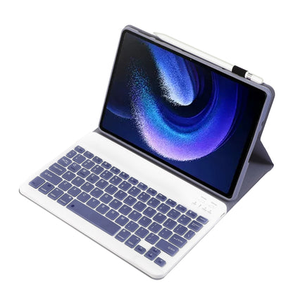 For Xiaomi Pad 6 / Pad 6 Pro A0N7 Lambskin Texture Ultra-thin Bluetooth Keyboard Leather Case(Purple) - Xiaomi Keyboard by buy2fix | Online Shopping UK | buy2fix