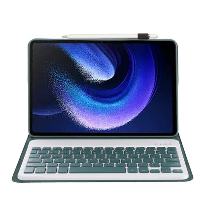 For Xiaomi Pad 6 / Pad 6 Pro A0N7 Lambskin Texture Ultra-thin Bluetooth Keyboard Leather Case(Dark Green) - Xiaomi Keyboard by buy2fix | Online Shopping UK | buy2fix