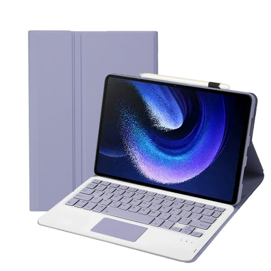 For Xiaomi Pad 6 / Pad 6 Pro A0N7-A Lambskin Texture Ultra-thin Bluetooth Keyboard Leather Case with Touchpad(Purple) - Xiaomi Keyboard by buy2fix | Online Shopping UK | buy2fix