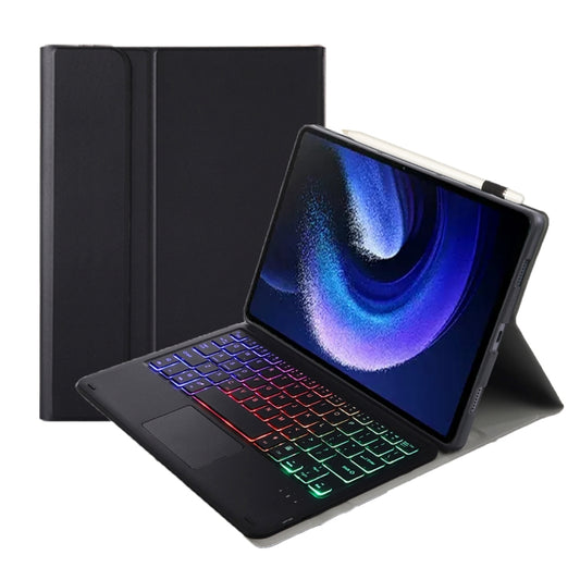 For Xiaomi Pad 6 / Pad 6 Pro A0N7-AS Lambskin Texture Ultra-thin Backlight Bluetooth Keyboard Leather Case with Touchpad(Black) - Xiaomi Keyboard by buy2fix | Online Shopping UK | buy2fix