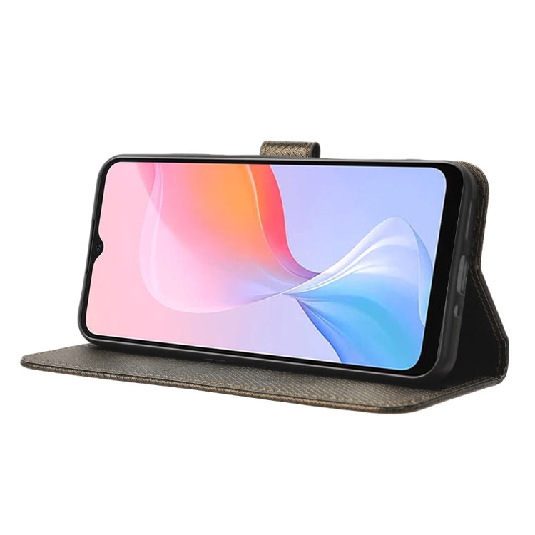 For Blackview A85 Diamond Texture Leather Phone Case(Brown) by buy2fix