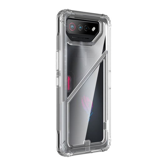 For Asus ROG Phone 7 / 7 Ultimate PC + TPU Shockproof Phone Case with Magnetic Holder(Translucent) - ASUS Cases by buy2fix | Online Shopping UK | buy2fix