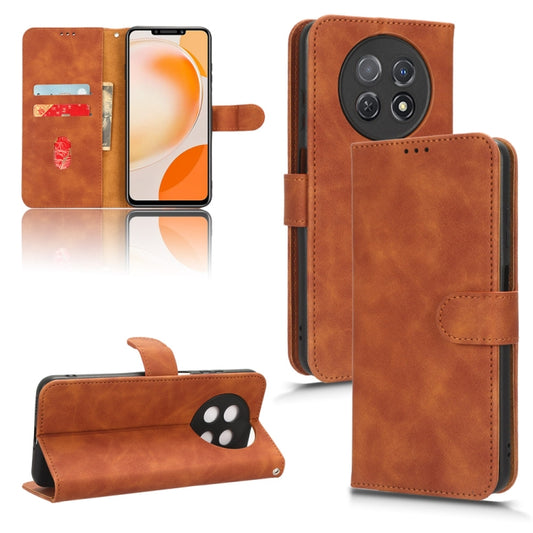 For Huawei Enjoy 60X Skin Feel Magnetic Flip Leather Phone Case(Brown) by buy2fix