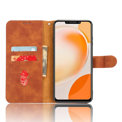 For Huawei Enjoy 60X Skin Feel Magnetic Flip Leather Phone Case(Brown) by buy2fix