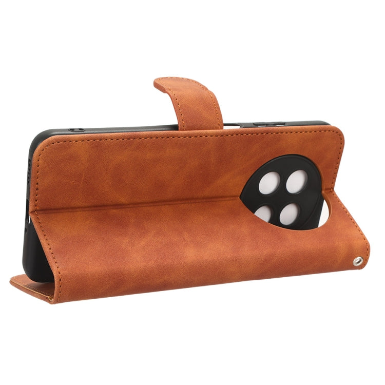 For Huawei Enjoy 60X Skin Feel Magnetic Flip Leather Phone Case(Brown) by buy2fix