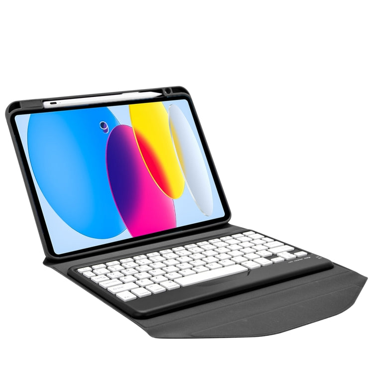 Z10B For iPad 10th Gen 10.9 2022 / 11 2025 Pen Slot Bluetooth Keyboard Leather Tablet Case(Black) - Universal by buy2fix | Online Shopping UK | buy2fix