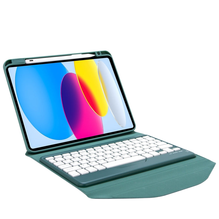 Z10B For iPad 10th Gen 10.9 2022 / 11 2025 Pen Slot Bluetooth Keyboard Leather Tablet Case(Green) - Universal by buy2fix | Online Shopping UK | buy2fix