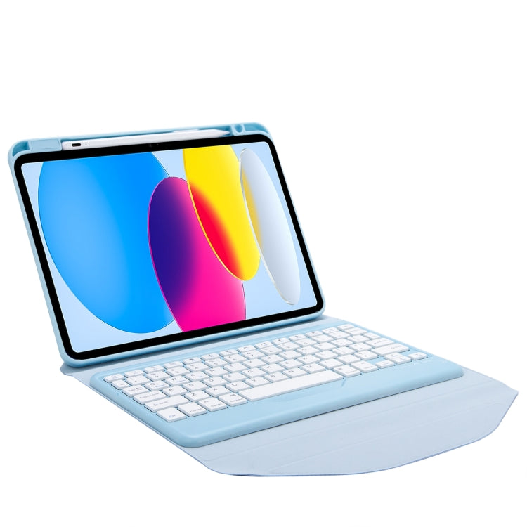 Z10B For iPad 10th Gen 10.9 2022 / 11 2025 Pen Slot Bluetooth Keyboard Leather Tablet Case(Blue) - Universal by buy2fix | Online Shopping UK | buy2fix