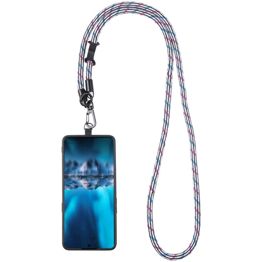 Adjustable Universal Phone Lanyard with Detachable Clip(White Purple Blue) - Lanyards & Wrist Straps by buy2fix | Online Shopping UK | buy2fix
