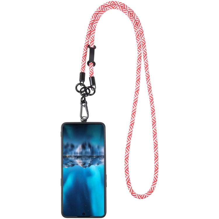 Adjustable Universal Phone Lanyard with Detachable Clip(Red + White) - Lanyards & Wrist Straps by buy2fix | Online Shopping UK | buy2fix