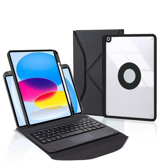 Z10B-A For iPad 10th Gen 10.9 2022 / 11 2025 Pen Slot Touchpad Bluetooth Keyboard Leather Tablet Case(Black) - Universal by buy2fix | Online Shopping UK | buy2fix