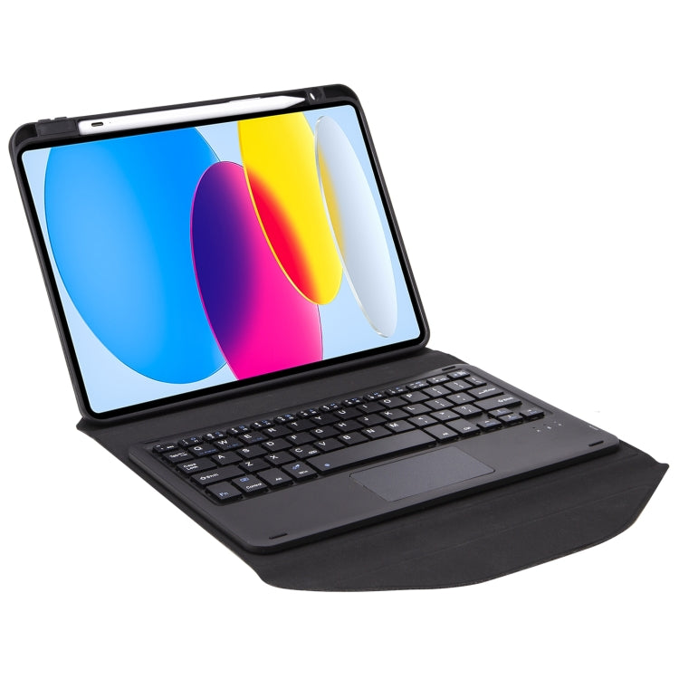 Z10B-A For iPad 10th Gen 10.9 2022 / 11 2025 Pen Slot Touchpad Bluetooth Keyboard Leather Tablet Case(Black) - Universal by buy2fix | Online Shopping UK | buy2fix