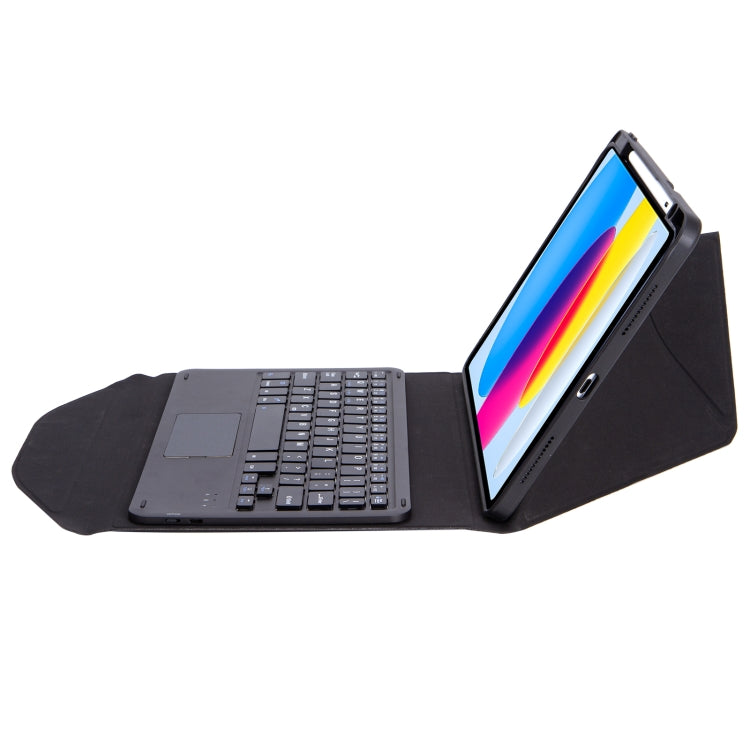 Z10B-A For iPad 10th Gen 10.9 2022 / 11 2025 Pen Slot Touchpad Bluetooth Keyboard Leather Tablet Case(Black) - Universal by buy2fix | Online Shopping UK | buy2fix