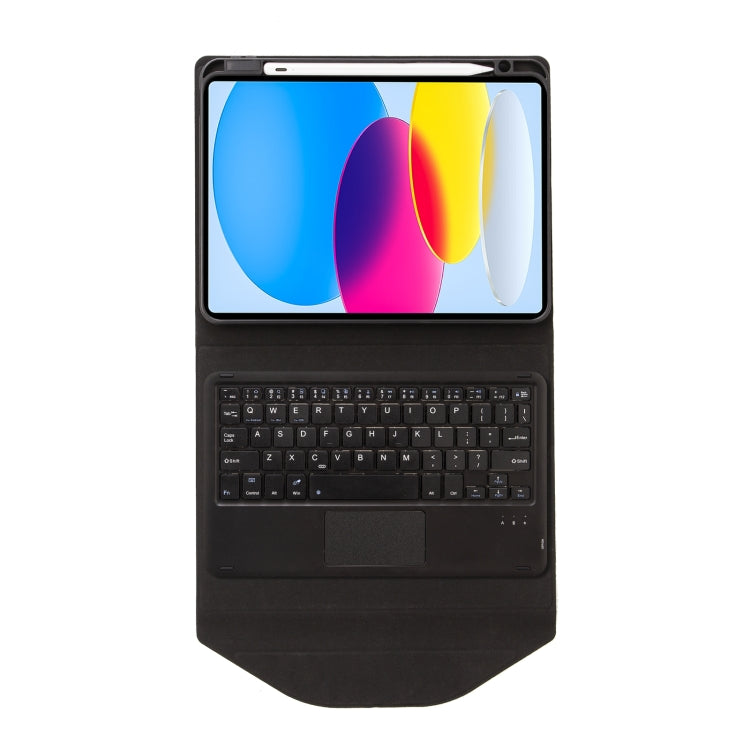 Z10B-A For iPad 10th Gen 10.9 2022 / 11 2025 Pen Slot Touchpad Bluetooth Keyboard Leather Tablet Case(Black) - Universal by buy2fix | Online Shopping UK | buy2fix