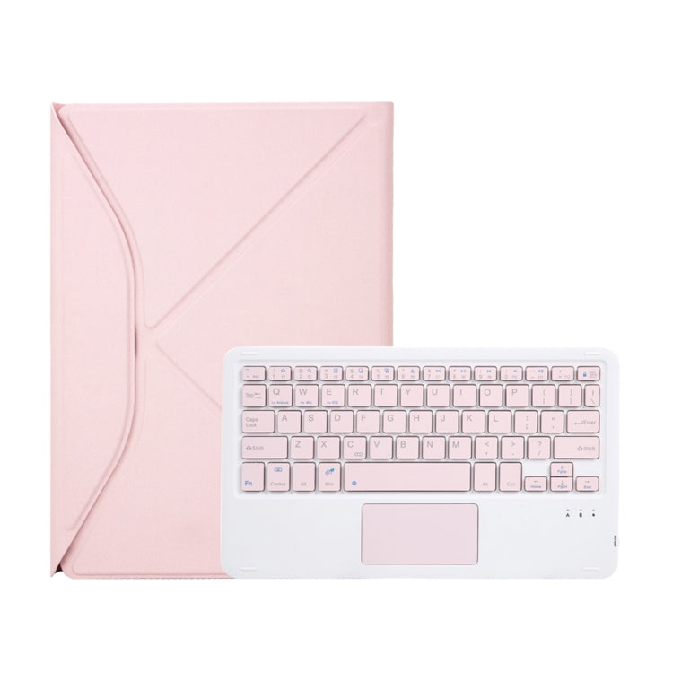 Z10B-A For iPad 10th Gen 10.9 2022 / 11 2025 Pen Slot Touchpad Bluetooth Keyboard Leather Tablet Case(Pink) - Universal by buy2fix | Online Shopping UK | buy2fix
