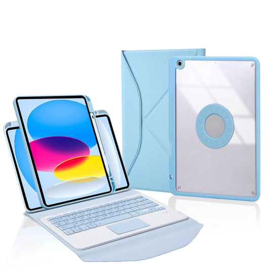Z10B-A For iPad 10th Gen 10.9 2022 / 11 2025 Pen Slot Touchpad Bluetooth Keyboard Leather Tablet Case(Sky Blue) - Universal by buy2fix | Online Shopping UK | buy2fix