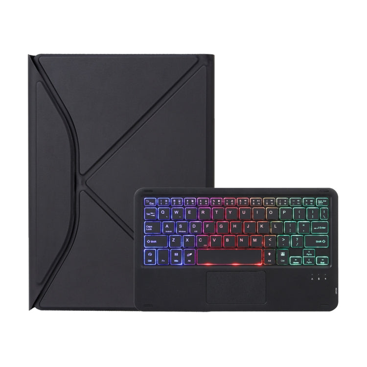 Z10B-AS For iPad 10th Gen 10.9 2022 / 11 2025 Pen Slot Touchpad Backlight Bluetooth Keyboard Leather Tablet Case(Black) - Universal by buy2fix | Online Shopping UK | buy2fix