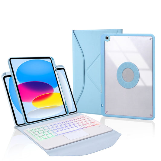 Z10B-AS For iPad 10th Gen 10.9 2022 / 11 2025 Pen Slot Touchpad Backlight Bluetooth Keyboard Leather Tablet Case(Sky Blue) - Universal by buy2fix | Online Shopping UK | buy2fix