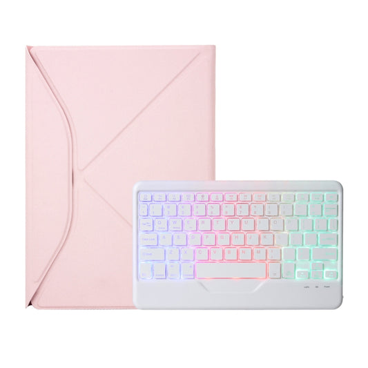 Z10BS For iPad 10th Gen 10.9 2022 / 11 2025 Pen Slot Backlight Bluetooth Keyboard Leather Tablet Case(Pink) - Universal by buy2fix | Online Shopping UK | buy2fix