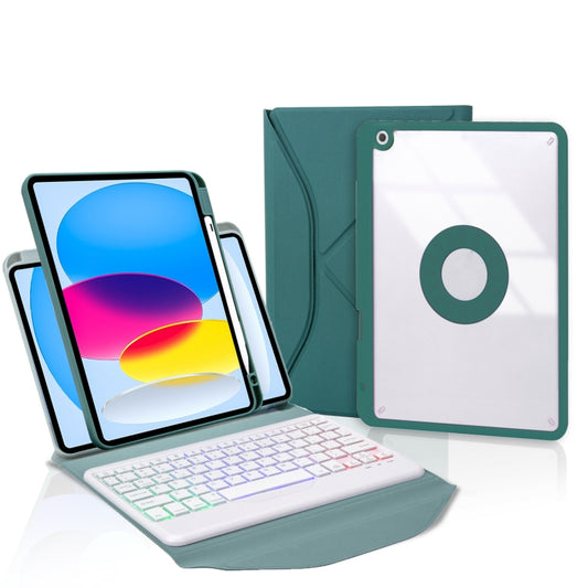 Z10BS For iPad 10th Gen 10.9 2022 / 11 2025 Pen Slot Backlight Bluetooth Keyboard Leather Tablet Case(Green) - Universal by buy2fix | Online Shopping UK | buy2fix