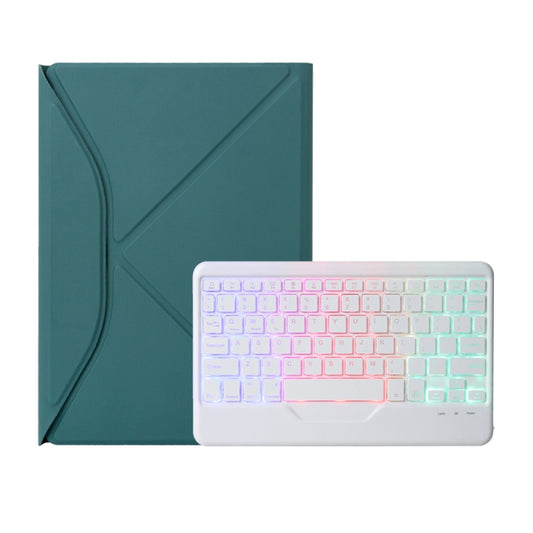 Z10BS For iPad 10th Gen 10.9 2022 / 11 2025 Pen Slot Backlight Bluetooth Keyboard Leather Tablet Case(Green) - Universal by buy2fix | Online Shopping UK | buy2fix