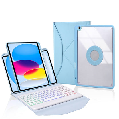 Z10BS For iPad 10th Gen 10.9 2022 / 11 2025 Pen Slot Backlight Bluetooth Keyboard Leather Tablet Case(Sky Blue) - Universal by buy2fix | Online Shopping UK | buy2fix