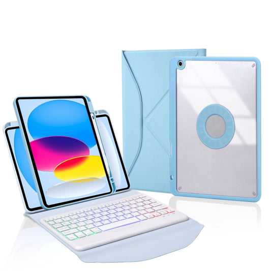 Z10BS For iPad 10th Gen 10.9 2022 / 11 2025 Pen Slot Backlight Bluetooth Keyboard Leather Tablet Case(Sky Blue) - Universal by buy2fix | Online Shopping UK | buy2fix