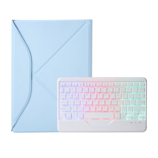 Z10BS For iPad 10th Gen 10.9 2022 / 11 2025 Pen Slot Backlight Bluetooth Keyboard Leather Tablet Case(Sky Blue) - Universal by buy2fix | Online Shopping UK | buy2fix