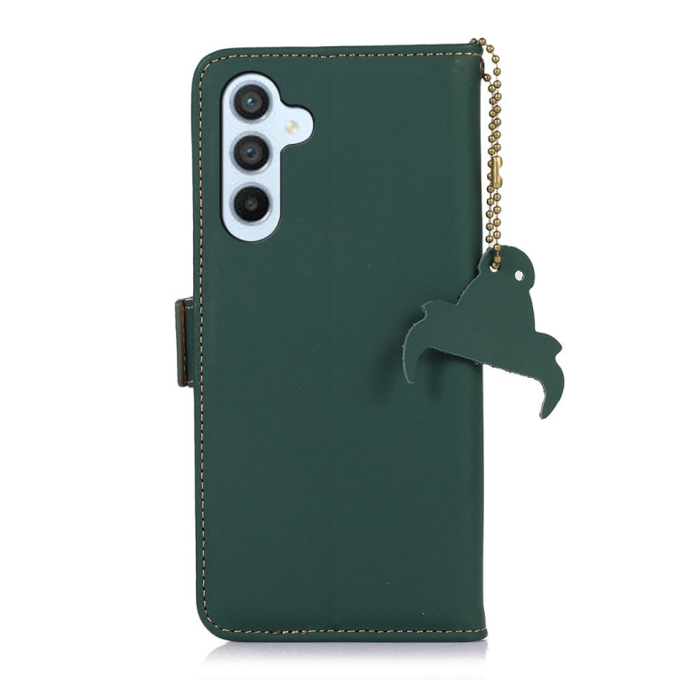 For Samsung Galaxy S24 5G Genuine Leather Magnetic RFID Leather Phone Case(Green) - Galaxy S24 5G Cases by buy2fix | Online Shopping UK | buy2fix