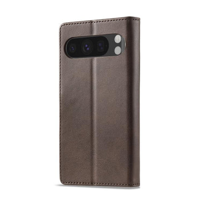 For Google Pixel 10 Pro XL LC.IMEEKE Calf Texture Flip Leather Phone Case(Brown) - Google Cases by LC.IMEEKE | Online Shopping UK | buy2fix