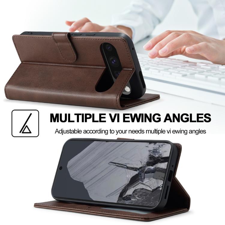 For Google Pixel 10 Pro XL LC.IMEEKE Calf Texture Flip Leather Phone Case(Brown) - Google Cases by LC.IMEEKE | Online Shopping UK | buy2fix