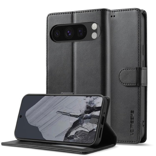 For Google Pixel 10 Pro XL LC.IMEEKE Calf Texture Flip Leather Phone Case(Black) - Google Cases by LC.IMEEKE | Online Shopping UK | buy2fix