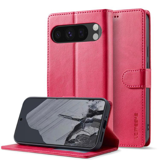 For Google Pixel 10 Pro XL LC.IMEEKE Calf Texture Flip Leather Phone Case(Red)