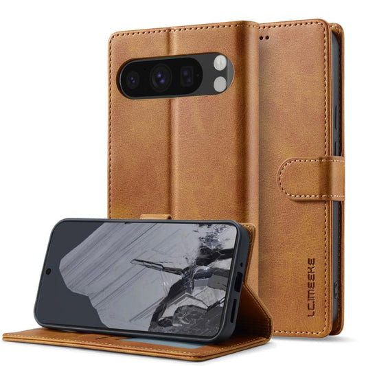 For Google Pixel 10 / 10 Pro LC.IMEEKE Calf Texture Flip Leather Phone Case(Yellow) - Google Cases by LC.IMEEKE | Online Shopping UK | buy2fix