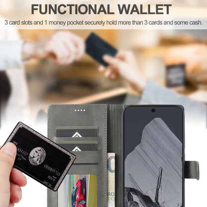 For Google Pixel 10 / 10 Pro LC.IMEEKE Calf Texture Flip Leather Phone Case(Grey) - Google Cases by LC.IMEEKE | Online Shopping UK | buy2fix