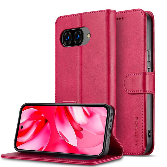 For Google Pixel 10a LC.IMEEKE Calf Texture Flip Leather Phone Case(Red)