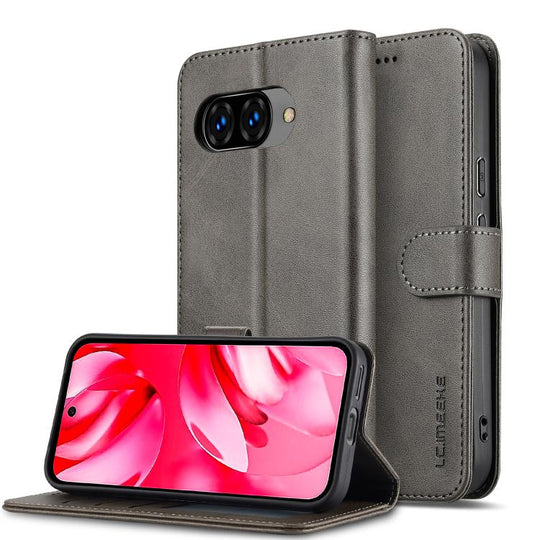 For Google Pixel 10a LC.IMEEKE Calf Texture Flip Leather Phone Case(Grey)