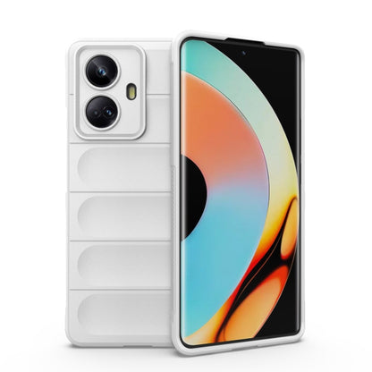 For Realme 10 Pro+ 5G Magic Shield TPU + Flannel Phone Case(White) - Realme Cases by buy2fix | Online Shopping UK | buy2fix