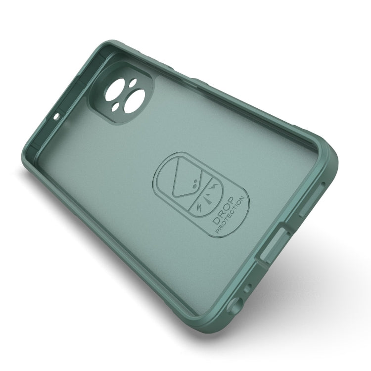For Realme C67 4G Global Magic Shield TPU + Flannel Phone Case(Dark Green) - Realme Cases by buy2fix | Online Shopping UK | buy2fix