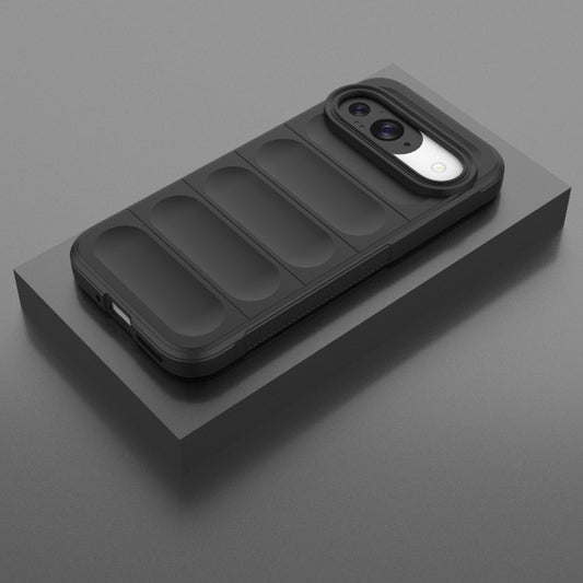 For Google Pixel 9 Pro 5G Magic Shield TPU + Flannel Phone Case(Black) - Google Cases by buy2fix | Online Shopping UK | buy2fix
